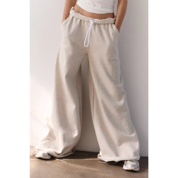 For The Win Wide-Leg Pants - Color Oatmeal Heather - Picture 1 of 6